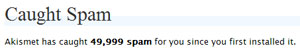 Akismet Spam Filter, Caught & Nailed 49,999 Spam Messages