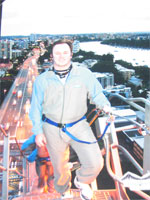 Alistair Lattimore At The Top of the Story Bridge In Brisbane - 14 January 2006