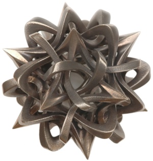 Vladimir Bulatov metal sculpture Rhombic Triacontaheddron III