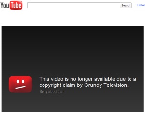 YouTube Grundy Television Copyright Claim